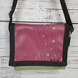 Holly Aiken Messenger Bag Medium Vinyl Purse Tote Adjustable Strap Womens Handba